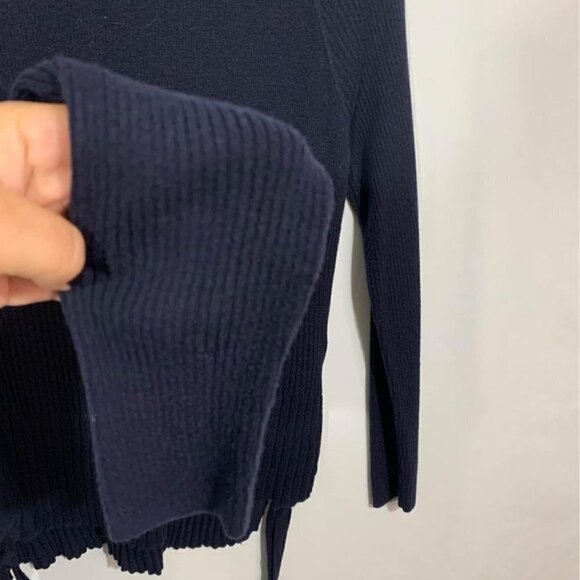 𝅺89TH & Madison navy sweater with silver gromets and lace up. Size small. - Picture 5 of 9